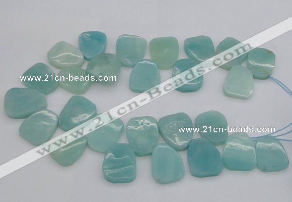 CTD392 Top drilled 20*25mm - 22*28mm freeform amazonite beads