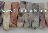 CTD395 Top drilled 8*18mm - 10*50mm wand pink opal gemstone beads