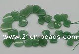 CTD398 Top drilled 15*18mm - 25*30mm freeform green aventurine beads