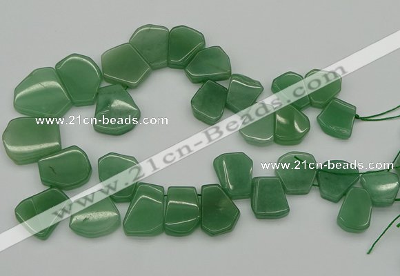 CTD398 Top drilled 15*18mm - 25*30mm freeform green aventurine beads