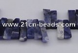 CTD401 Top drilled 4*15mm - 6*20mm sticks sodalite gemstone beads