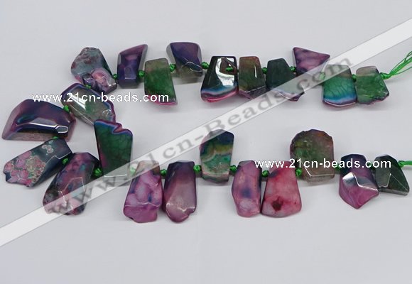 CTD4011 Top drilled 18*25mm - 25*35mm freeform agate beads