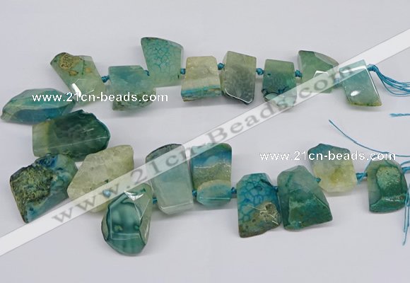 CTD4015 Top drilled 18*25mm - 25*35mm freeform agate beads