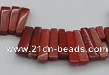 CTD403 Top drilled 4*15mm - 6*20mm sticks red jasper beads