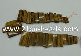 CTD405 Top drilled 12*25mm - 18*50mm sticks yellow tiger eye beads