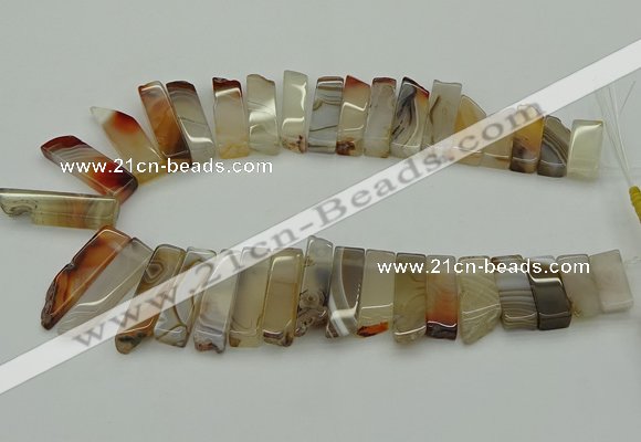 CTD408 Top drilled 10*28mm - 10*50mm sticks agate gemstone beads