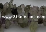 CTD413 Top drilled 4*8mm - 6*15mm nuggets green quartz beads