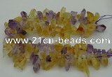 CTD419 Top drilled 10*20mm - 15*35mm nuggets amethyst & citrine beads