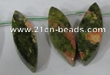 CTD42 Top drilled 10*25mm – 17*50mm marquise unakite gemstone beads