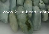 CTD422 Top drilled 10*20mm - 18*35mm nuggets aquamarine beads