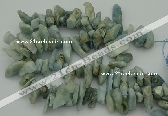 CTD422 Top drilled 10*20mm - 18*35mm nuggets aquamarine beads