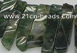 CTD434 Top drilled 10*25mm - 10*45mm sticks moss agate beads