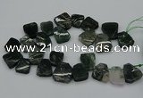 CTD435 Top drilled 18*25mm - 22*30mm freeform moss agate beads