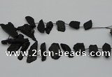 CTD438 Top drilled 10*25mm - 20*45mm freeform black tourmaline beads