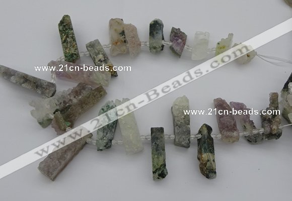 CTD442 Top drilled 10*20mm - 12*50mm sticks druzy amethyst beads