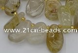 CTD449 Top drilled 10*14mm - 12*20mm freeform golden rutilated quartz beads