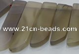 CTD4500 Top drilled 12*25mm - 12*50mm sticks matte grey agate beads