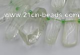 CTD454 15.5 inches 8*20mm - 15*38mm freeform green phantom quartz beads