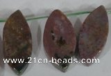 CTD46 Top drilled 12*23mm – 18*50mm marquise Indian agate beads