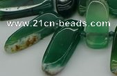 CTD463 15.5 inches 10*20mm - 12*35mm sticks green agate beads