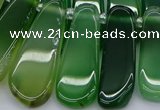 CTD469 15.5 inches 12*25mm - 15*45mm freeform green agate beads