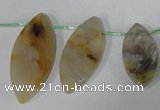 CTD48 Top drilled 15*30mm – 16*45mm marquise bamboo leaf agate beads