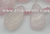 CTD480 Top drilled 10*22mm - 15*45mm freeform rose quartz beads