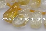 CTD482 Top drilled 10*22mm - 15*45mm freeform citrine beads