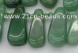 CTD488 Top drilled 10*22mm - 15*45mm freeform green aventurine beads