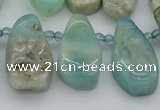 CTD489 Top drilled 10*22mm - 15*45mm freeform amazonite beads