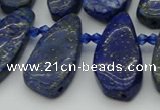 CTD496 Top drilled 10*22mm - 15*45mm freeform lapis lazuli beads