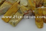 CTD499 Top drilled 10*25mm - 10*45mm sticks yellow crazy lace agate beads