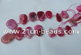 CTD500 Top drilled 20*30mm - 30*40mm freeform agate beads