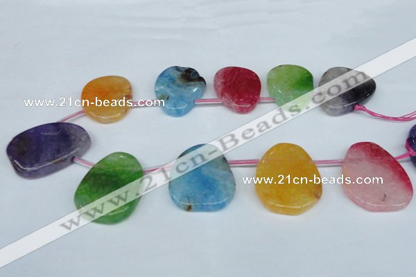 CTD504 Top drilled 25*35mm - 30*40mm freeform agate beads