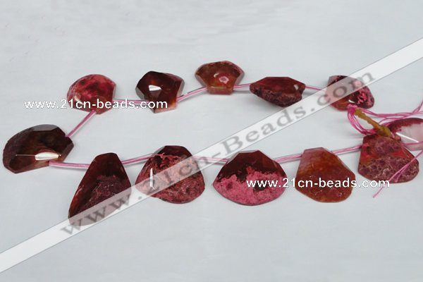 CTD506 Top drilled 25*30mm - 35*40mm freeform agate beads