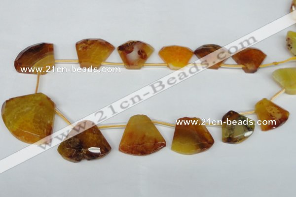 CTD507 Top drilled 25*30mm - 35*40mm freeform agate beads