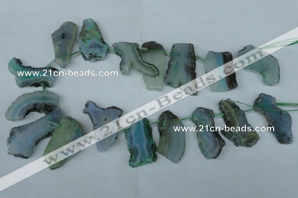 CTD515 Top drilled 15*25mm - 25*35mm freeform agate beads