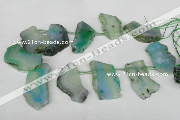 CTD516 Top drilled 20*35mm - 35*48mm freeform agate beads