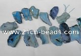 CTD518 Top drilled 20*35mm - 35*48mm freeform agate beads