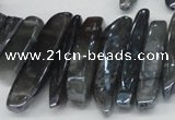 CTD530 Top drilled 10*25mm - 10*60mm wand plated agate beads