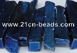 CTD538 Top drilled 10*30mm - 10*65mm wand plated agate beads