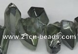 CTD542 Top drilled 10*15mm - 12*30mm nuggets plated quartz beads