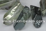 CTD543 Top drilled 10*20mm - 12*35mm nuggets plated quartz beads