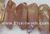 CTD547 Top drilled 12*25mm - 12*45mm nuggets plated quartz beads