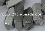 CTD548 Top drilled 12*25mm - 12*45mm nuggets plated quartz beads