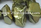 CTD550 Top drilled 10*25mm – 15*35mm nuggets plated quartz beads
