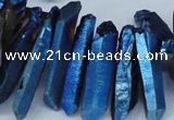 CTD553 Top drilled 8*25mm - 8*40mm wand plated quartz beads