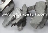 CTD562 Top drilled 10*20mm - 10*40mm freeform plated agate beads