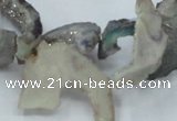 CTD563 Top drilled 10*20mm - 10*40mm freeform plated agate beads