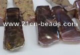 CTD568 Top drilled 15*25mm - 20*65mm freeform plated agate beads